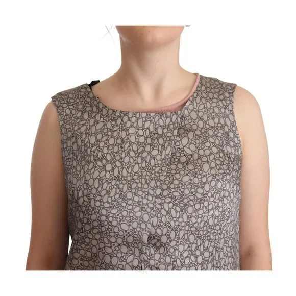 Comeforbreakfast Gray Sleeveless Shift Knee Length Dress
